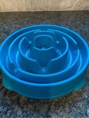 Outward Hound Teal Fun Feeder Slow Eating Dog Bowl